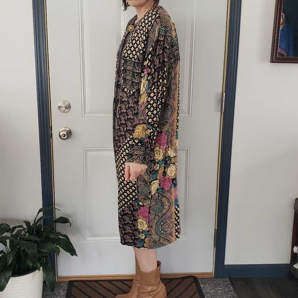 70s/80s Funk Paisley and Floral Sheath Dress - image 2