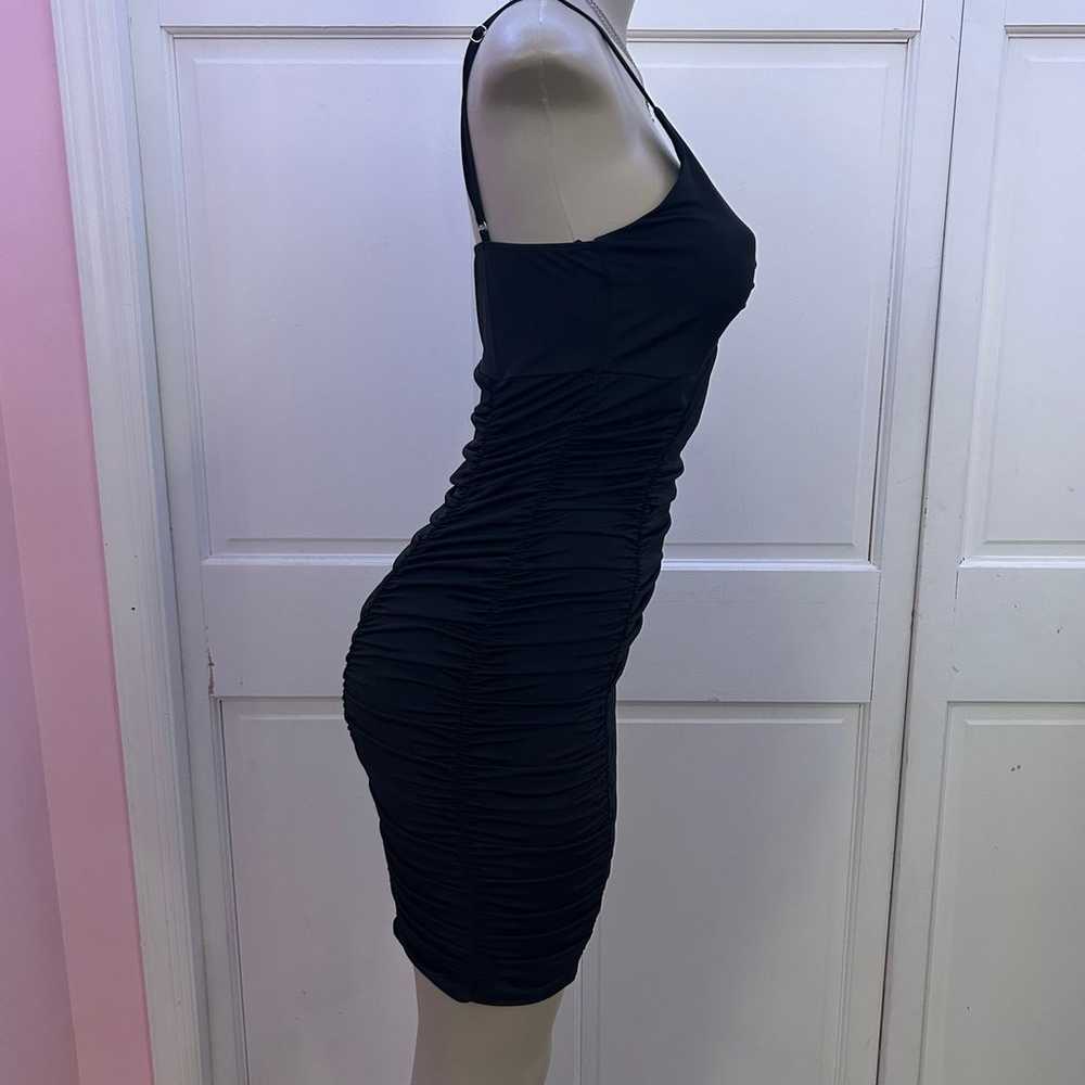 Mcbling Black Ruched Mini Dress - image 3