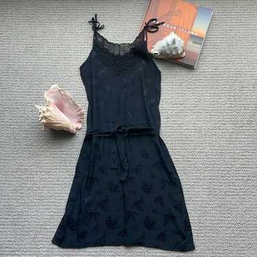 Vintage Black lace tie dress