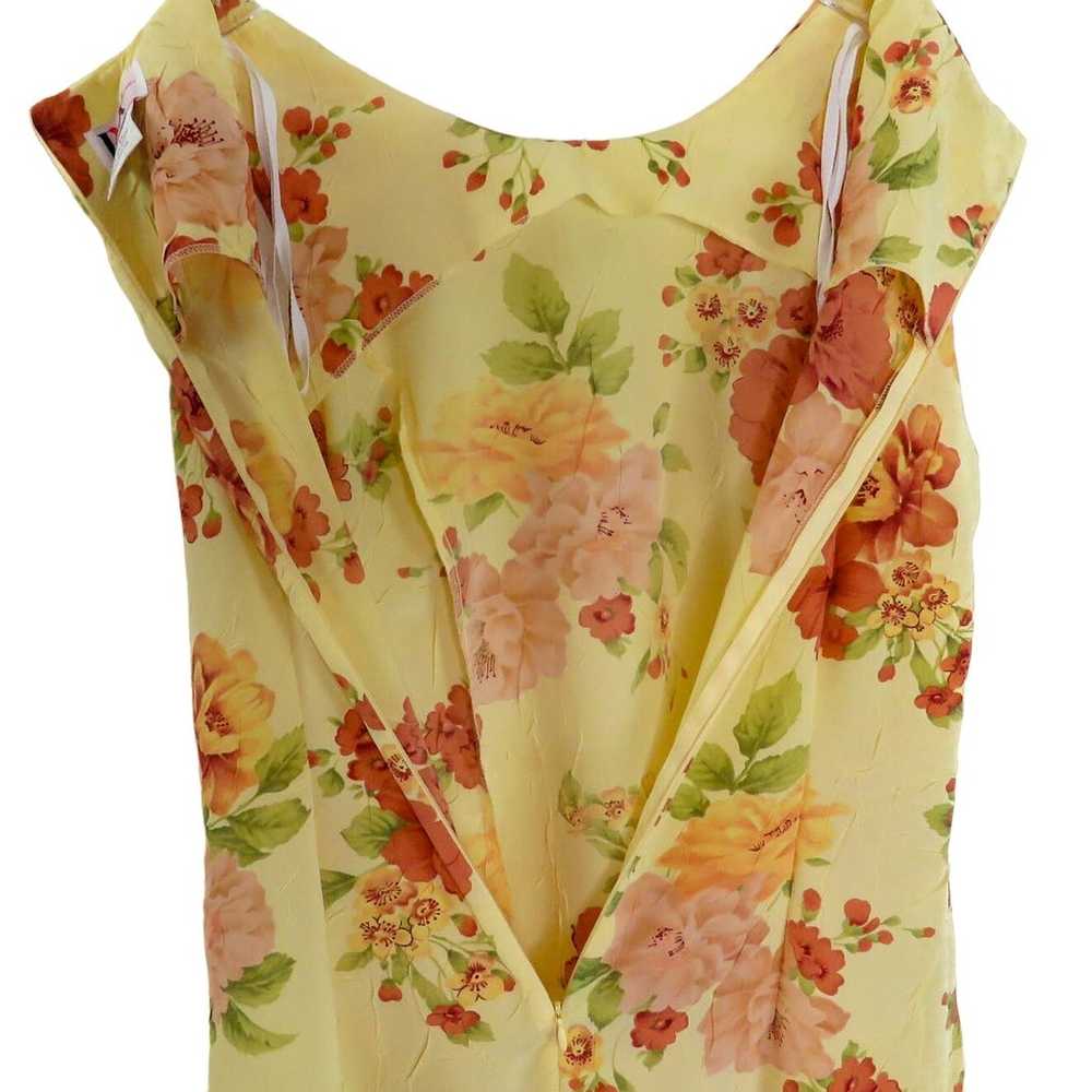 R&K 1980s Vintage Yellow Floral Sleeveless Maxi D… - image 8