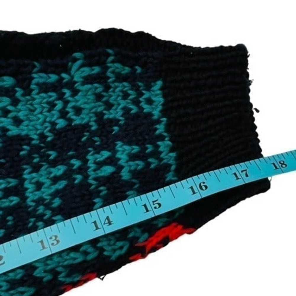 VINTAGE Patchwork Sweater Hand Knit SM Colorblock… - image 7