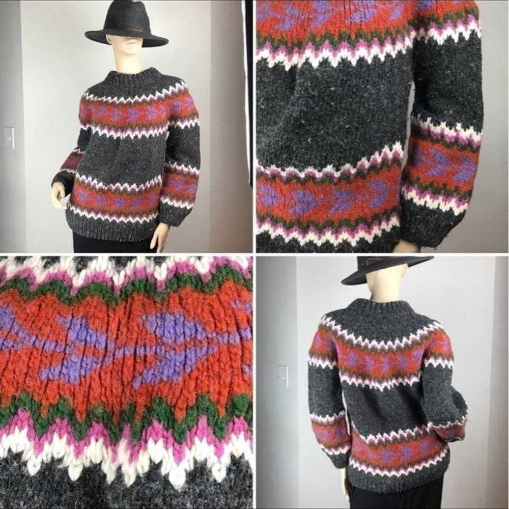 Artesanias Quishpe Aztec Thick Wool Ski Aspen VTG… - image 2