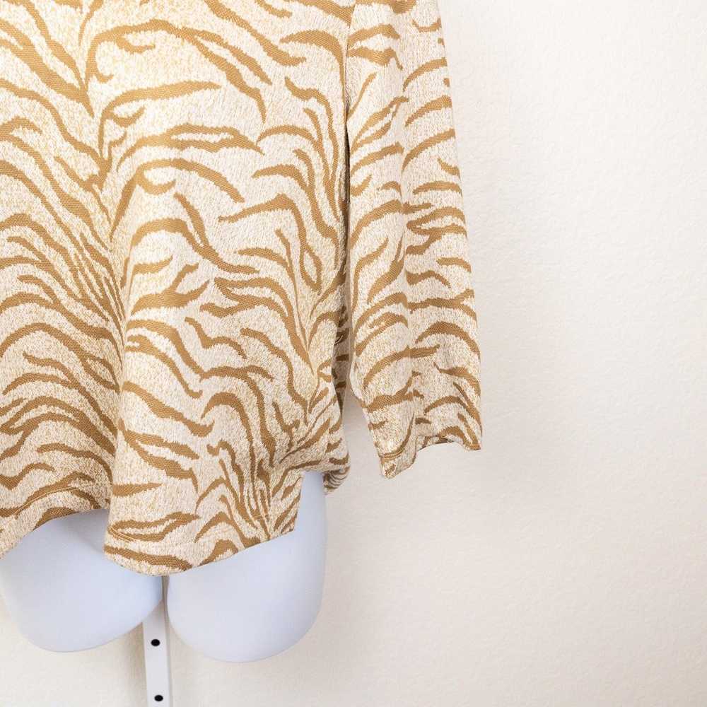 Alfred Dunner Cream Gold Knit Top, Size XL - image 6