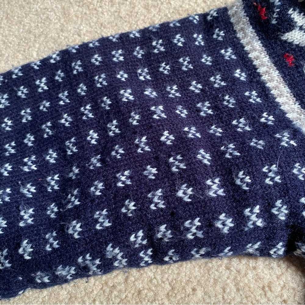 Vintage Fair Isle Nordic Knitted Sweater Full Zip… - image 6