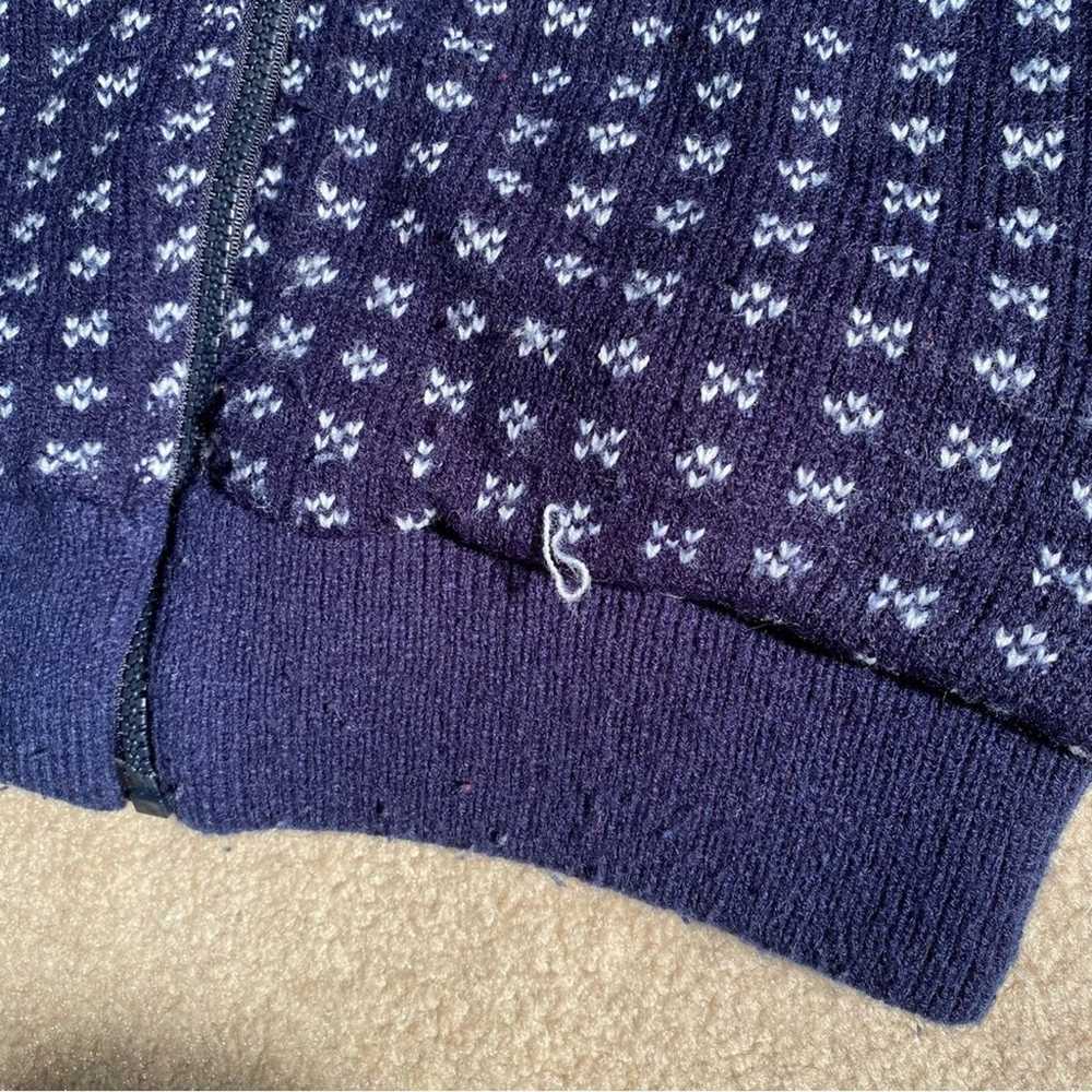 Vintage Fair Isle Nordic Knitted Sweater Full Zip… - image 9