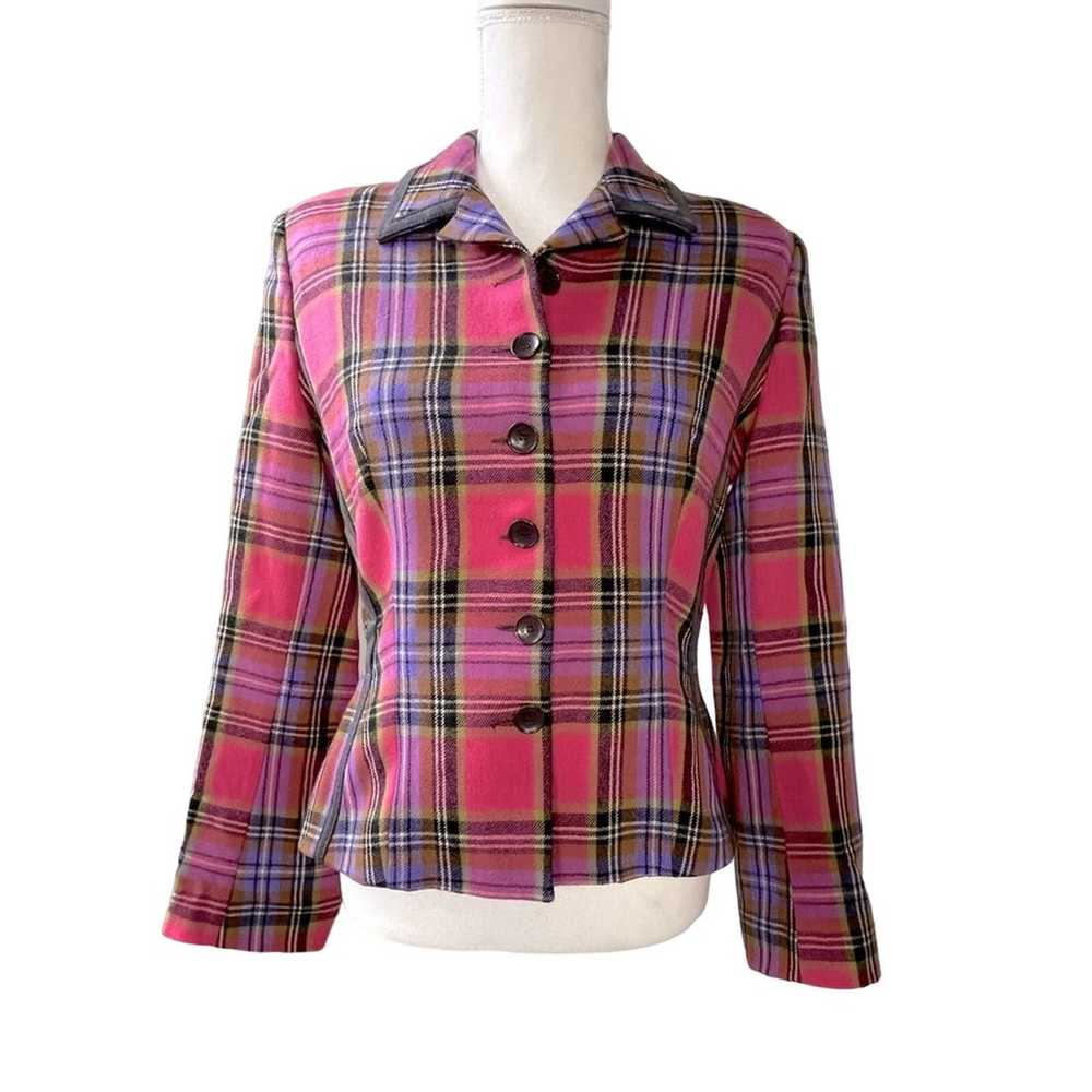 Vertigo Paris | Vintage | 100% Wool | Pink Plaid … - image 1