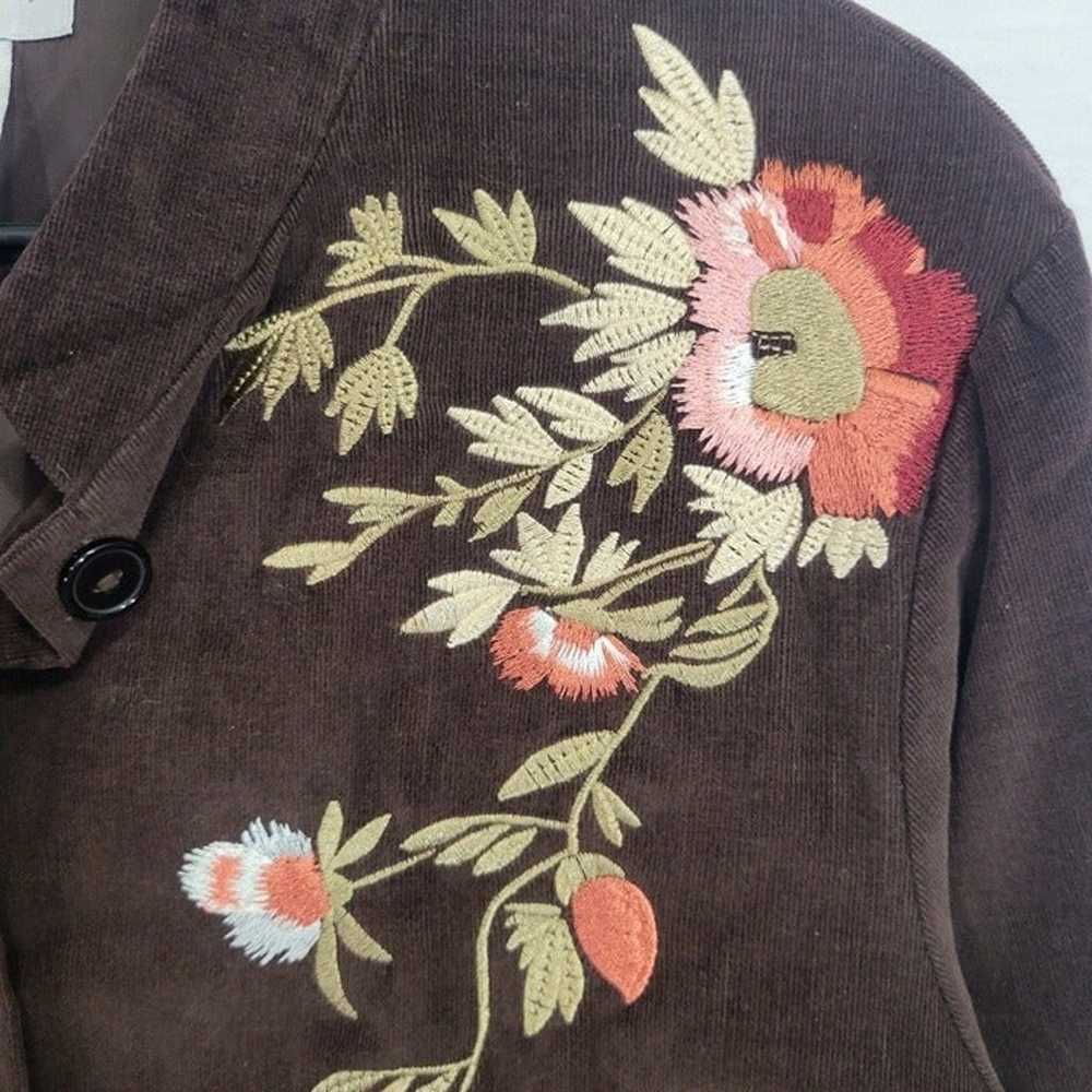 Vintage Susan Graver Brown Corduroy Embroidered J… - image 3