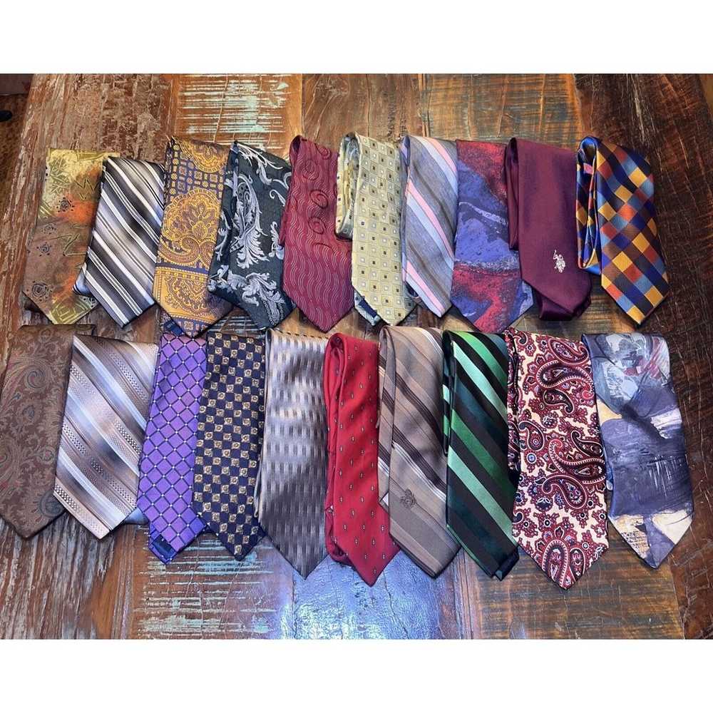 Lot Of 20 Men’s Neckties Mixed Brand Style Color … - image 1