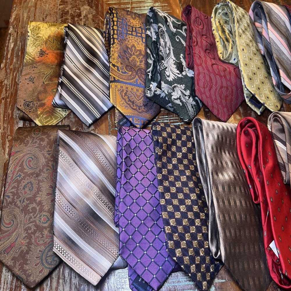 Lot Of 20 Men’s Neckties Mixed Brand Style Color … - image 2