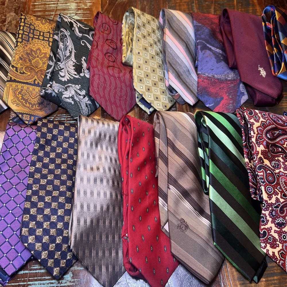 Lot Of 20 Men’s Neckties Mixed Brand Style Color … - image 3