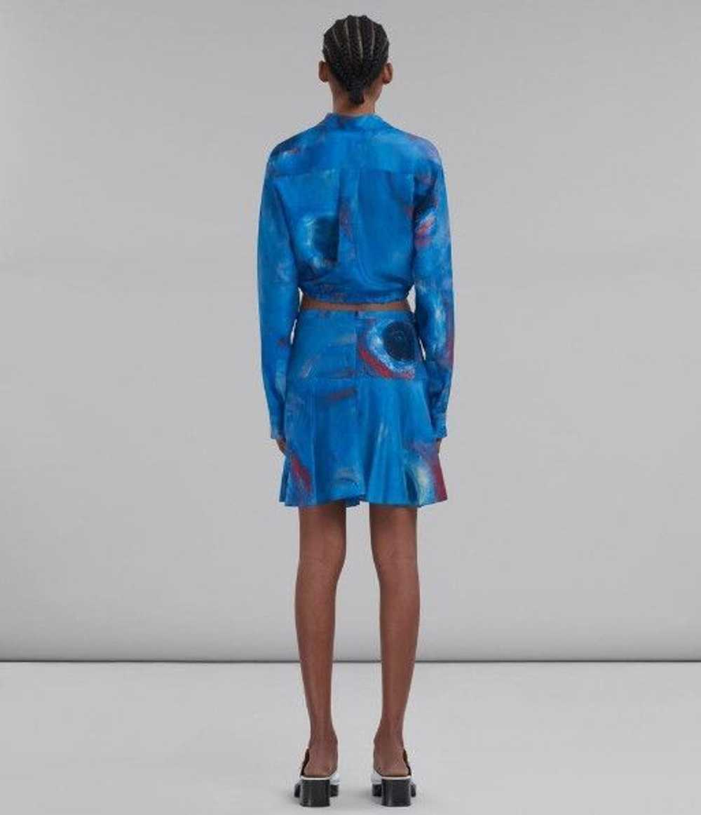 Marni o1w1db10524 Silk Mini Skirt in Blue - image 3