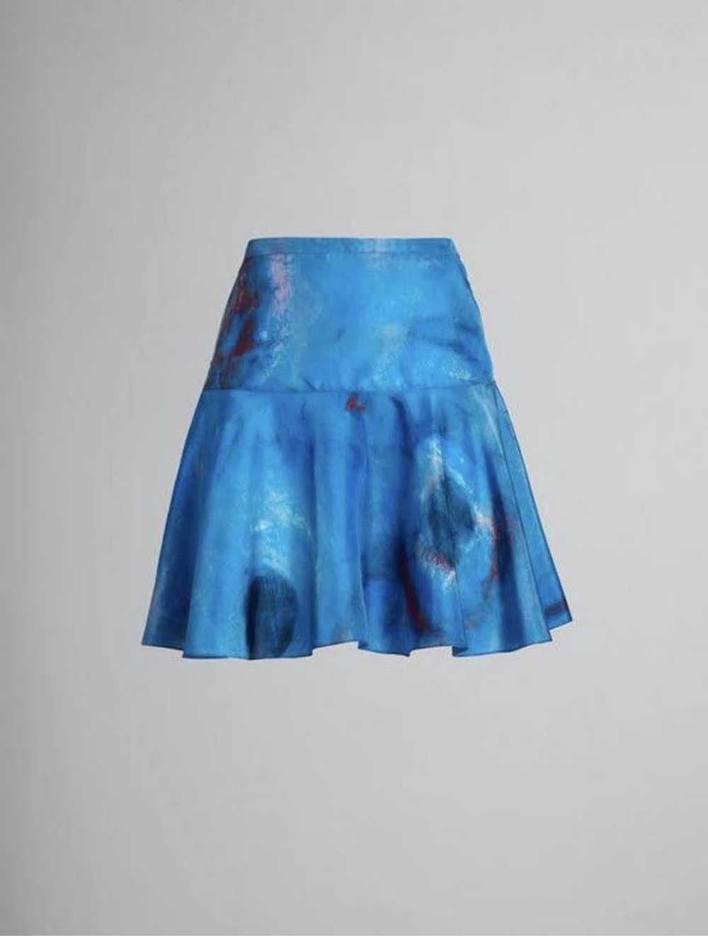 Marni o1w1db10524 Silk Mini Skirt in Blue - image 4