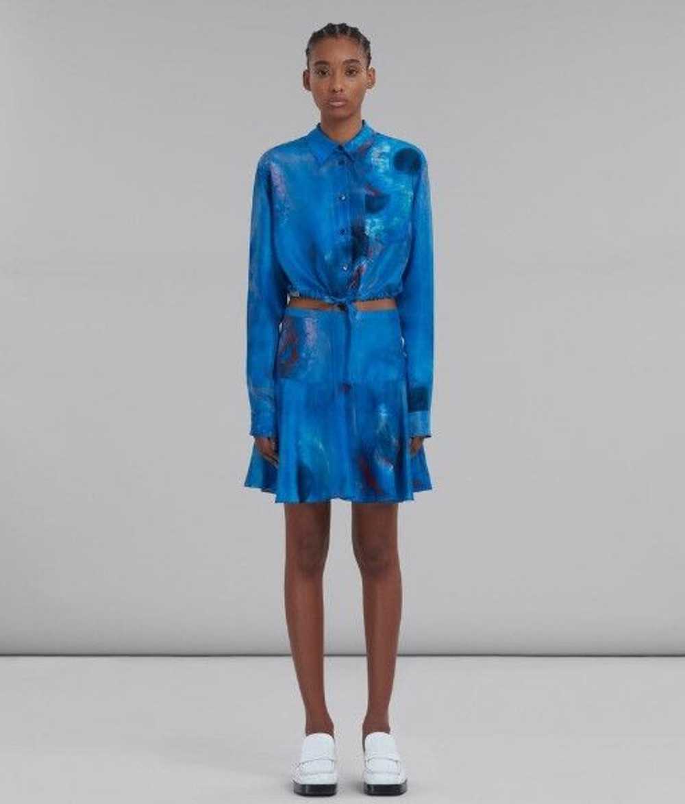 Marni o1w1db10524 Silk Mini Skirt in Blue - image 2