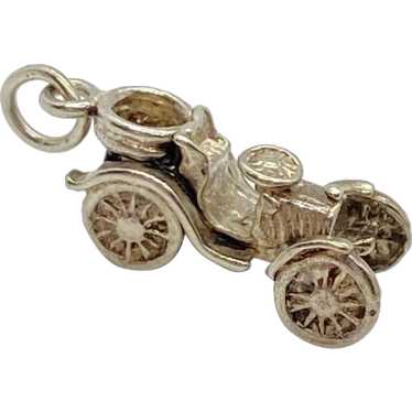 Horseless Carriage Antique Automobile Charm Sterli