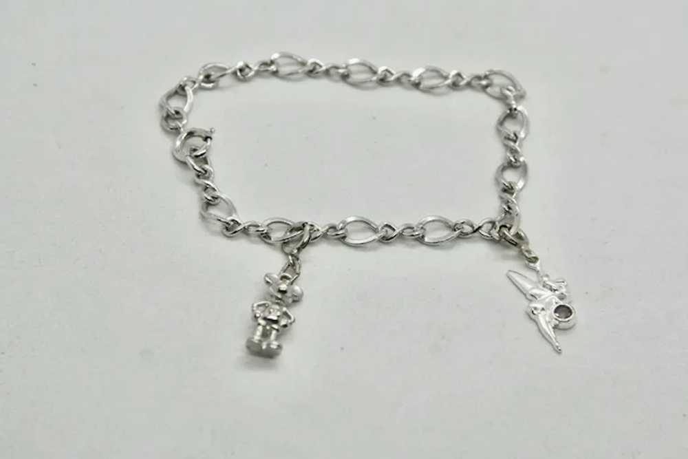 Sterling Disney Charm Bracelet with Mickey Mouse … - image 2