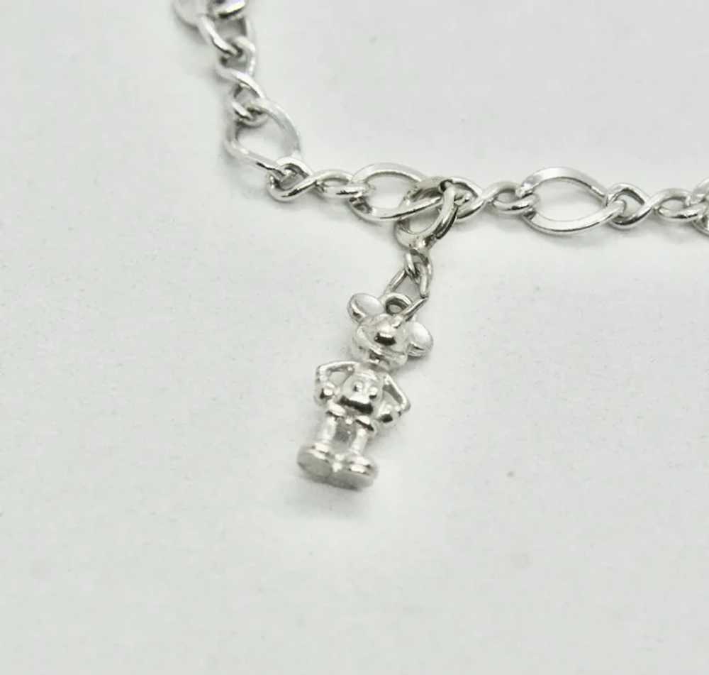 Sterling Disney Charm Bracelet with Mickey Mouse … - image 4