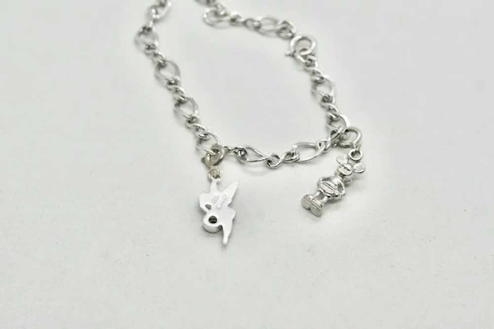 Sterling Disney Charm Bracelet with Mickey Mouse … - image 5