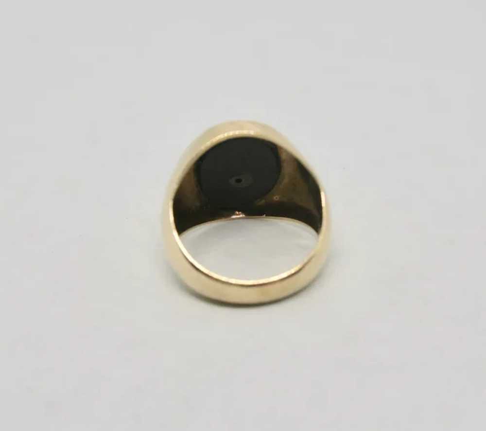 10k Solid Gold Masonic Black Onyx Men's Ring ~ Si… - image 5