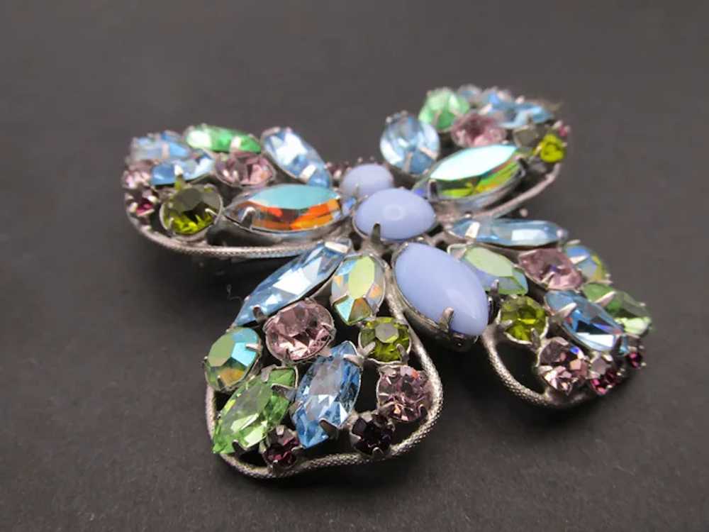 Vintage Regency Pastel Rhinestone Turquoise Butte… - image 3