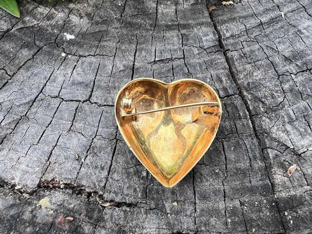 Tiffany & Co 18K Yellow Gold Puffed Heart Brooch - image 8