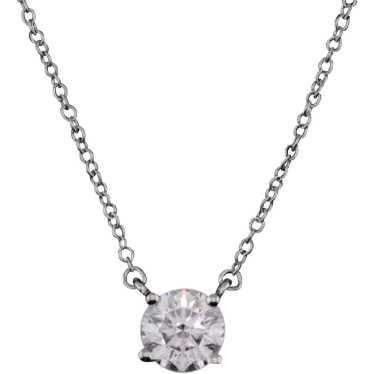 Tiffany Solitaire Diamond Pendant in Platinum .78C