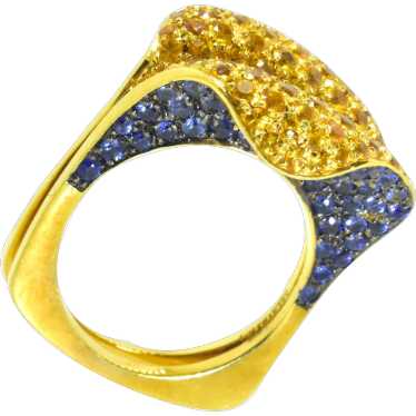 Salavetti 18K Yellow Gold Unusual Ring with natur… - image 1