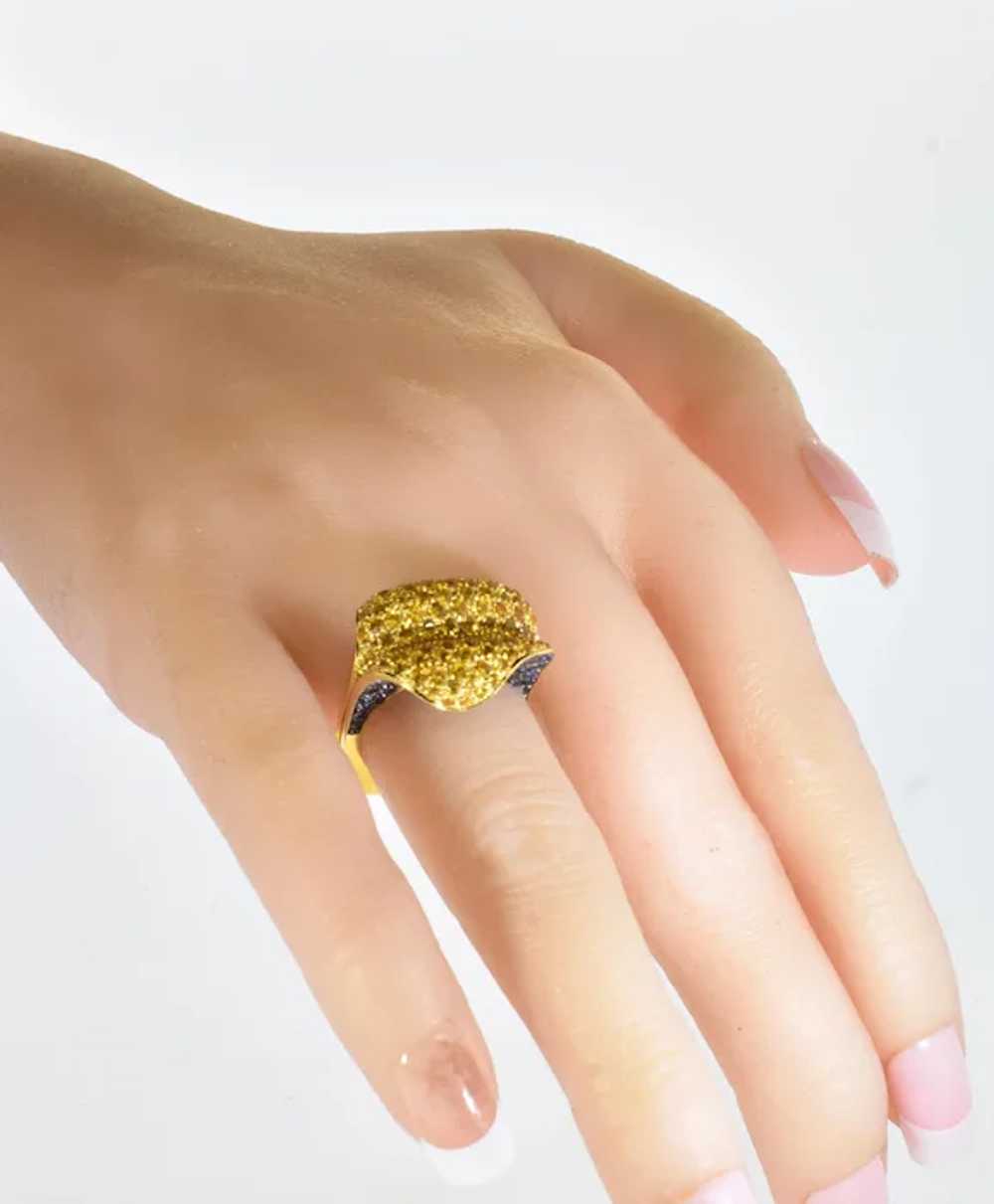 Salavetti 18K Yellow Gold Unusual Ring with natur… - image 2