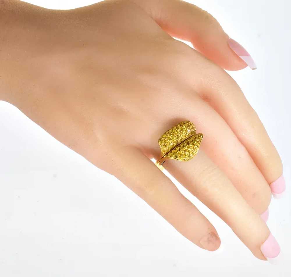 Salavetti 18K Yellow Gold Unusual Ring with natur… - image 3