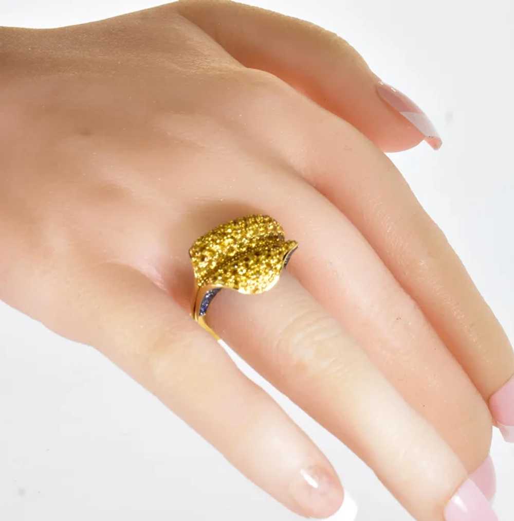 Salavetti 18K Yellow Gold Unusual Ring with natur… - image 5