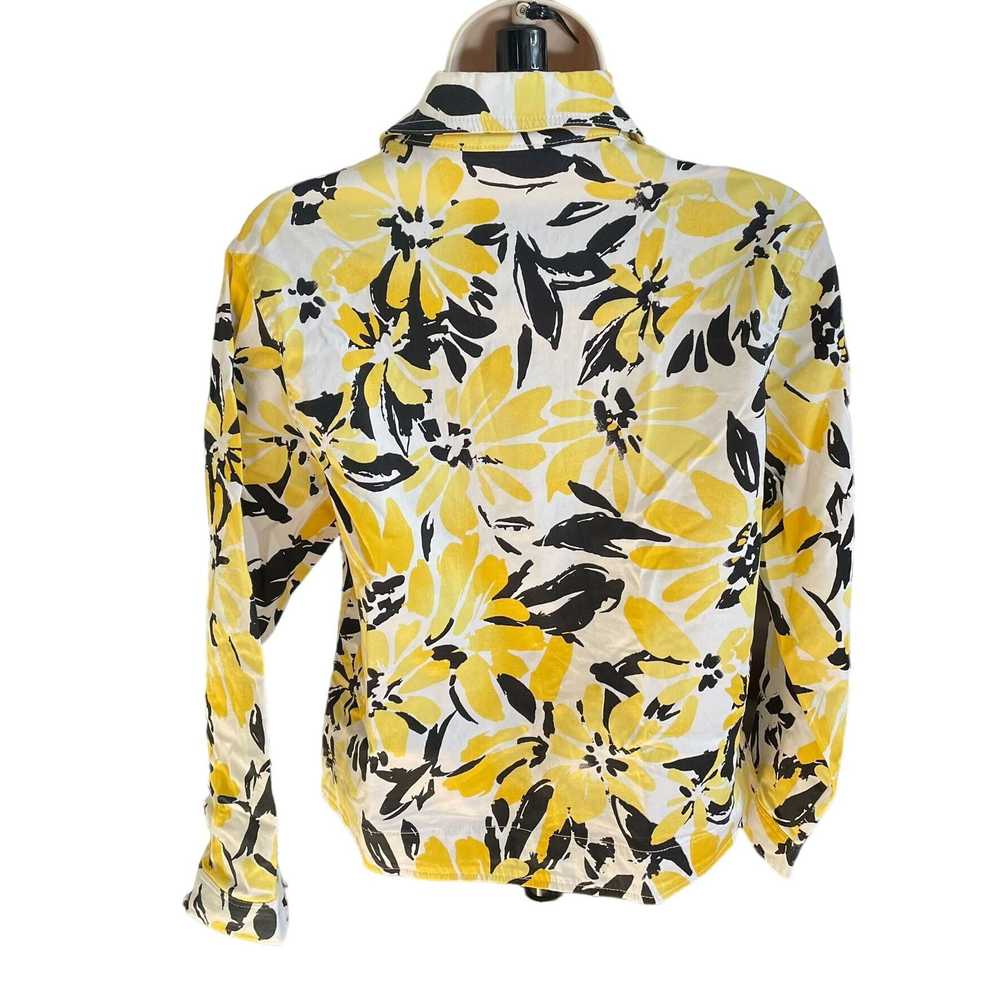 Other Womens Denim Floral Jacket Stretch Yellow B… - image 6