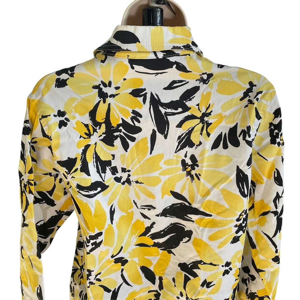 Other Womens Denim Floral Jacket Stretch Yellow B… - image 7
