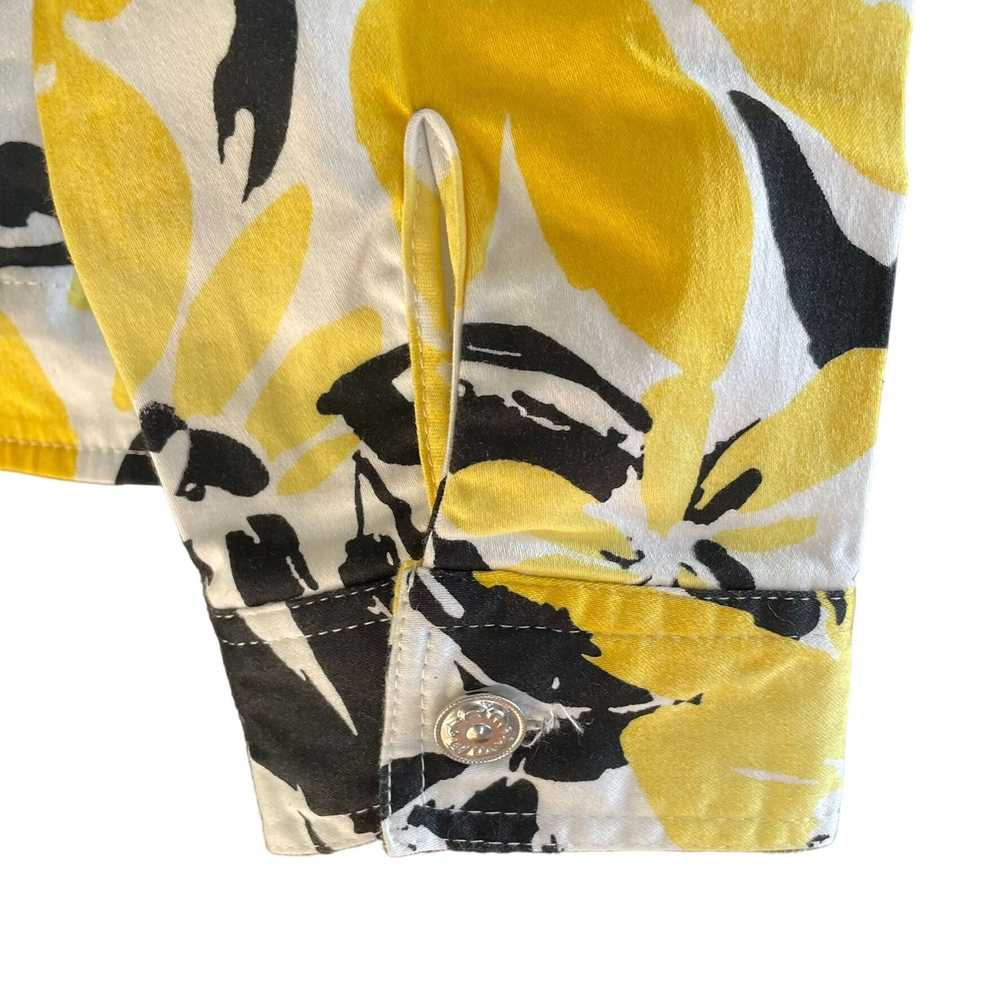 Other Womens Denim Floral Jacket Stretch Yellow B… - image 8