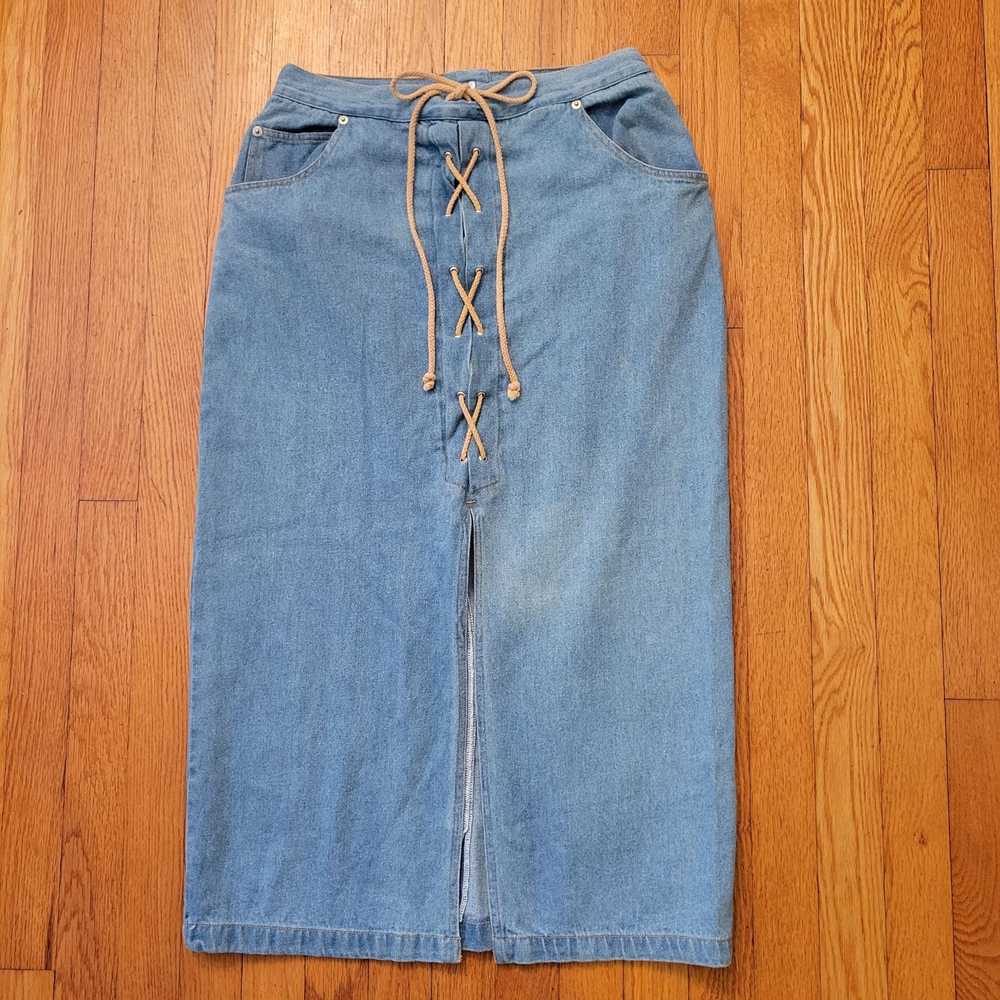 Vintage True Blue 11 12 Vintage Jean Denim Skirt … - image 1