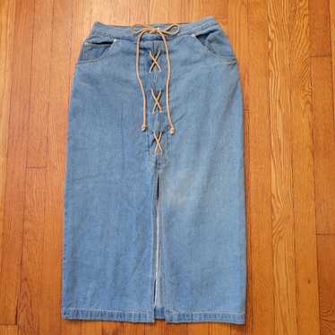 Vintage True Blue 11 12 Vintage Jean Denim Skirt … - image 1