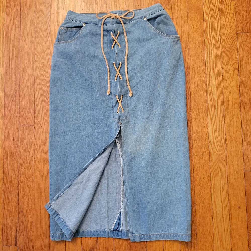 Vintage True Blue 11 12 Vintage Jean Denim Skirt … - image 2