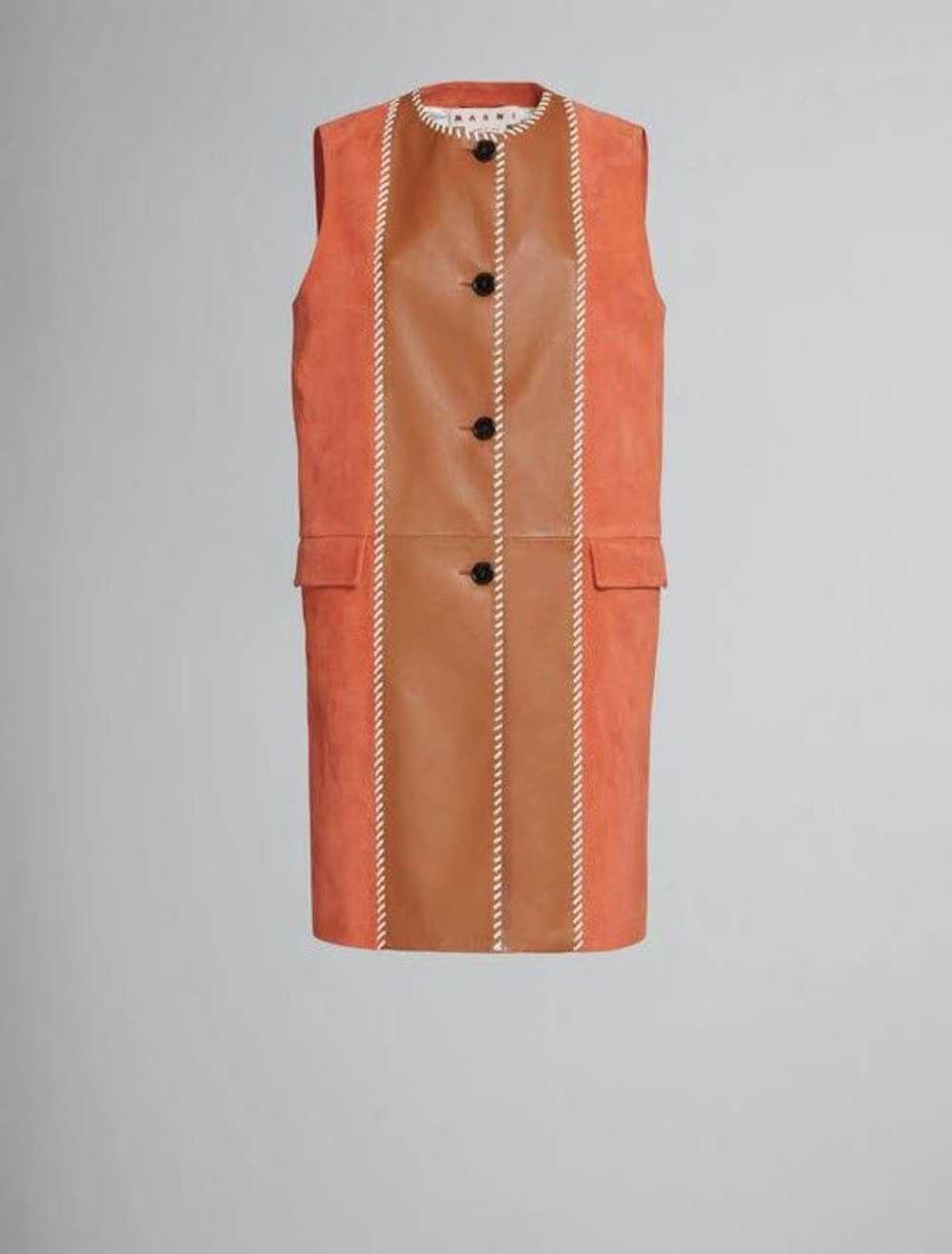 Marni o1w1db10524 Lamb Leather Design Dress in Or… - image 3