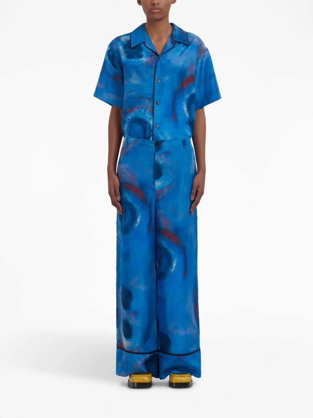 Marni o1w1db10524 High Waist Trousers in Blue - image 3