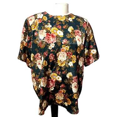 Vintage Vintage Shiny Floral Blouse by Notations S