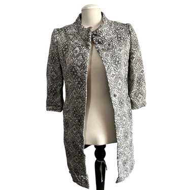 Zara Zara Basic Silver Wool Blend 3/4 Long Blazer… - image 1