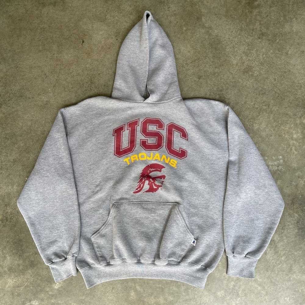 RARE VINTAGE GREY RUSSELL ATHLETIC GRAPHIC USC TR… - image 1