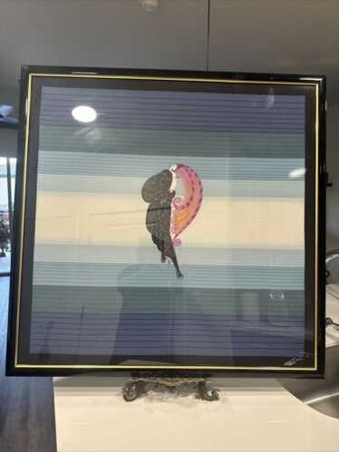 vintage 額縁/ERTE Vintage 1985 Framed Signed Erte Winter's Arrival Serigraph