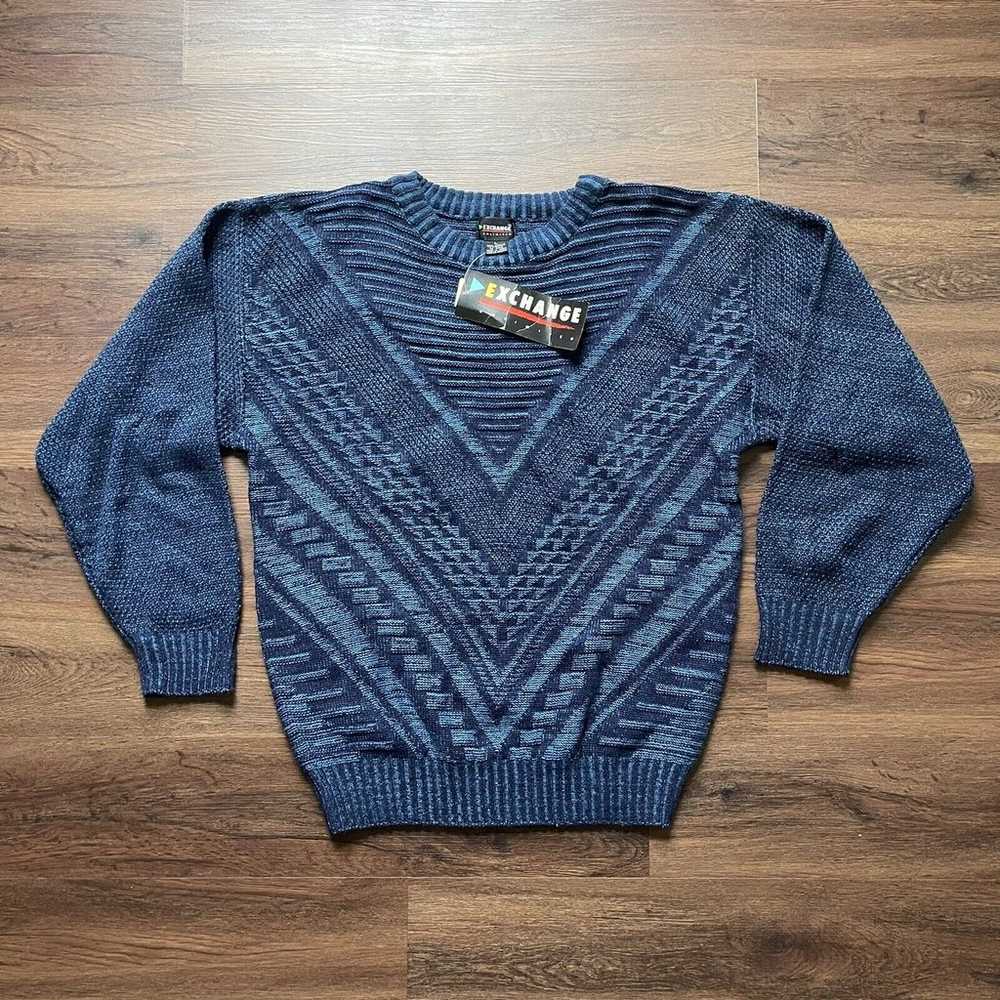 NWT Vtg Exchange Unlimited Sweater Men's L Geomet… - image 2