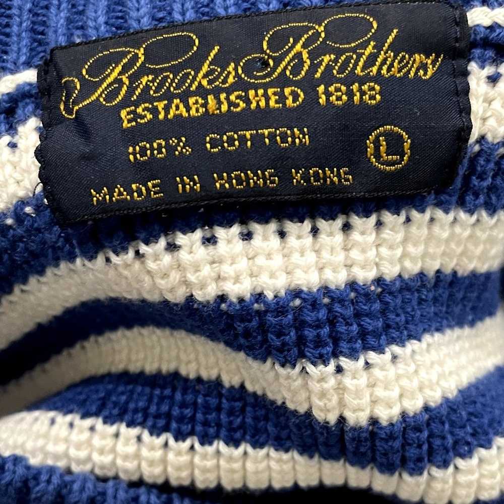 Brooks Brothers Size L Vintage Sweater Striped Na… - image 6