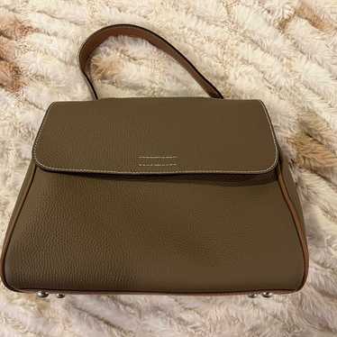 Olive and Brown Leather Top Handle Crossbody Purse - image 1