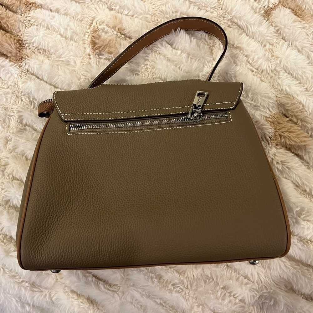 Olive and Brown Leather Top Handle Crossbody Purse - image 2