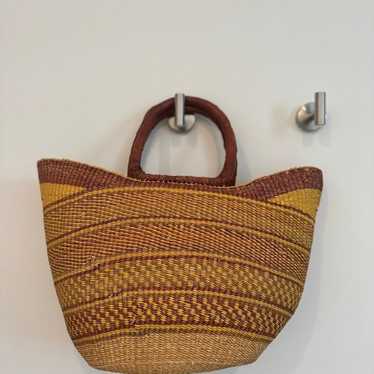 African Woven Raffia Basket Tote Bag