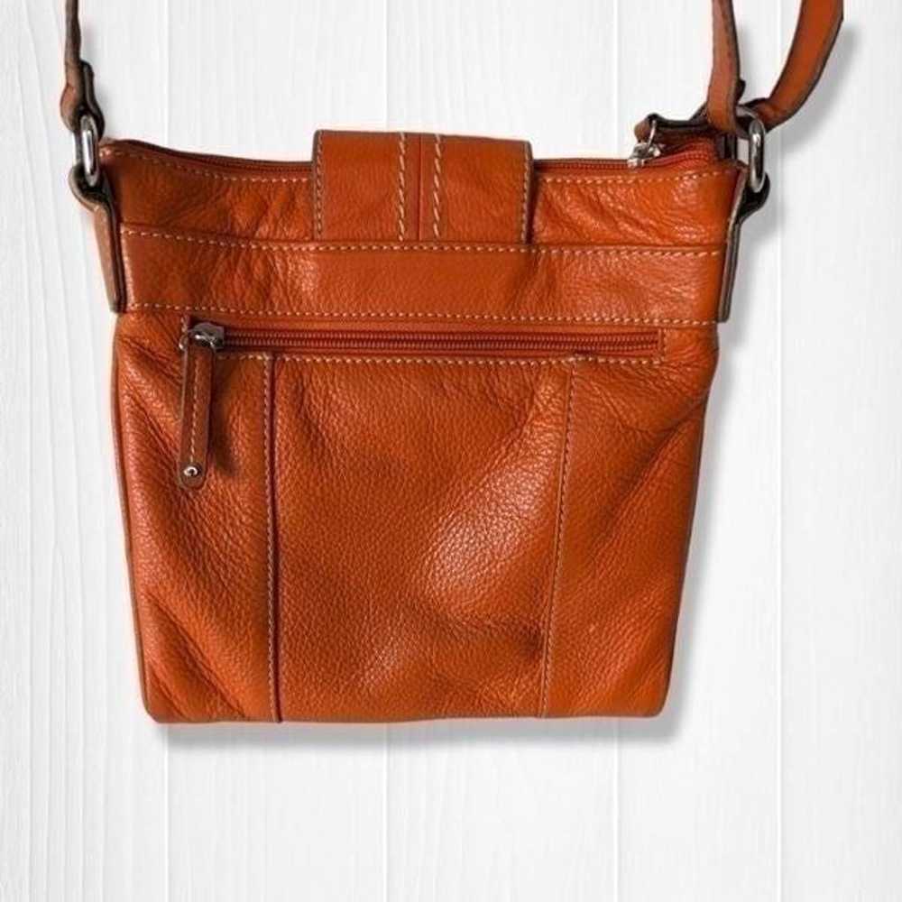 Tignanello Orange Leather Crossbody Bag Hidden Co… - image 2
