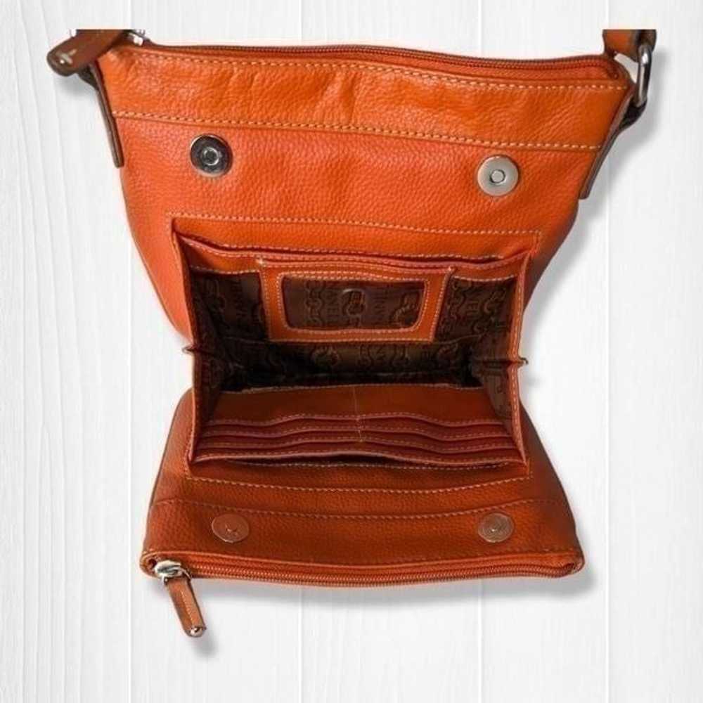Tignanello Orange Leather Crossbody Bag Hidden Co… - image 5