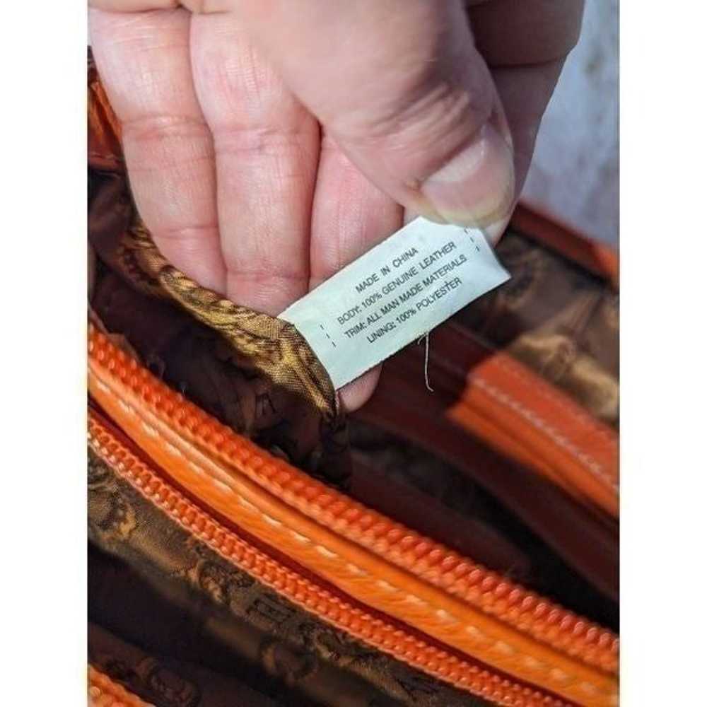 Tignanello Orange Leather Crossbody Bag Hidden Co… - image 6