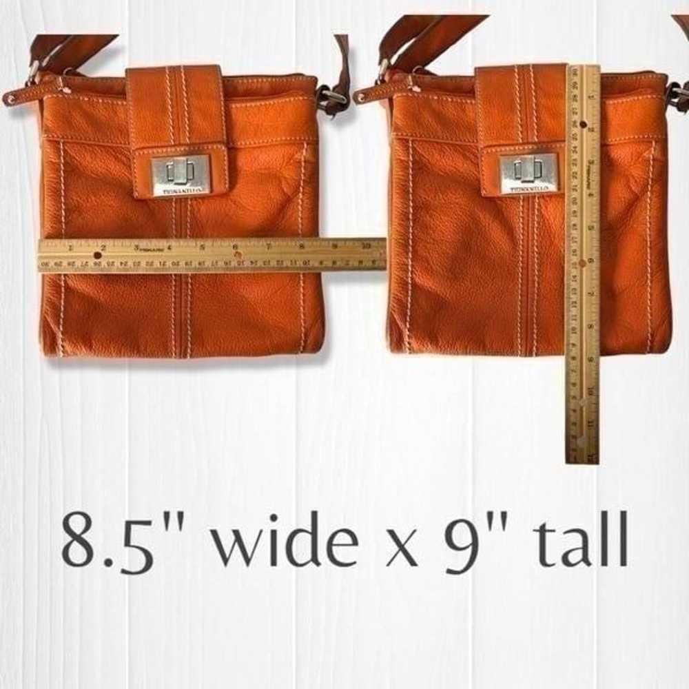 Tignanello Orange Leather Crossbody Bag Hidden Co… - image 9